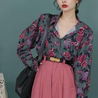 Floral Shirt Red Floral - Gray - One Size