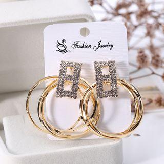 Rhinestone Hoop Statement Earring