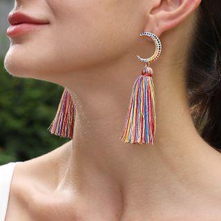 Crescent Tasseled Drop Earring