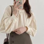 Ruched Buttoned Blouse