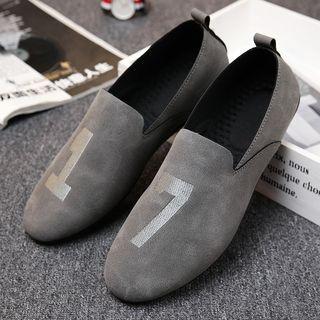 Number Embroidered Loafers