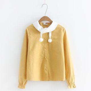 Color Block Collar Blouse