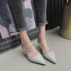 Pointed-toe Clear Strap Mules