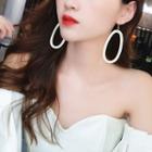 Acrylic Oval Dangle Earring 1 Pair - White - One Size