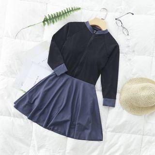 Long-sleeve Zipped Swimdress