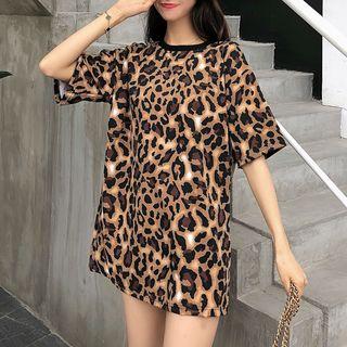 Elbow-sleeve Bowling Print T-shirt