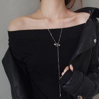 Sterling Silver Rhinestone Beaded Long Necklace