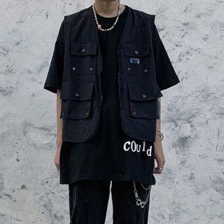 Couple Matching Cargo Buttoned Vest