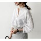3/4-sleeve Button-up Blouse