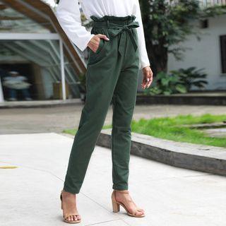 Ruffle-trim Skinny Pants