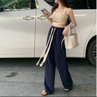 Crisscross Camisole Top / Wide Leg Pants