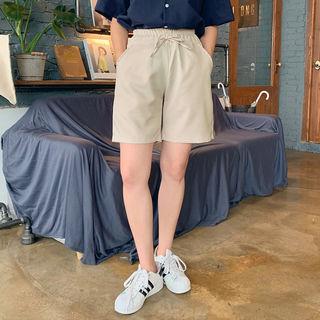 Drawcord-waist Plain Shorts