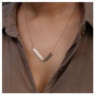 Rectangle Bar Necklace Gold - One Size