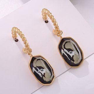 Faux Crystal Alloy Dangle Earring 1 Pair - 925 Silver Needle Earrings - One Size