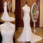 Lace Panel Embellished Wedding Dress