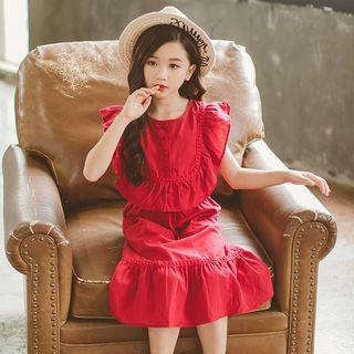 Family Matching Ruffle Trim Sleeveless Dress