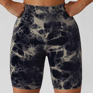 High Waist Tie-dye Biker Shorts