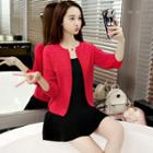 3/4-sleeve Knit Light Jacket
