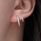 U Shape Alloy Earring 1 Pair - Stud Earring - With Earring Backs - Silver - One Size