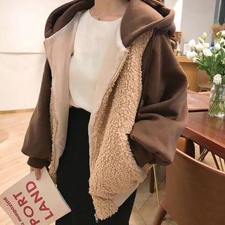 Balloon-sleeve Zip Hoodie