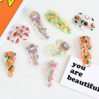 Fruit Print Transparent Pvc Hair Clip