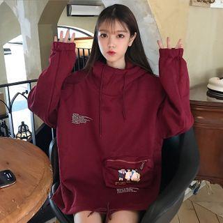 Printed Hoodie 5285 - White - One Size