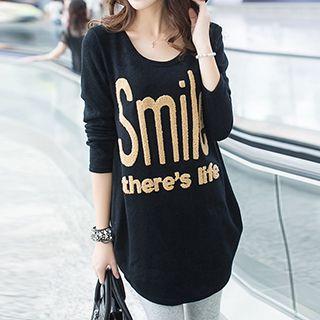 Letter Long-sleeve T-shirt Dress