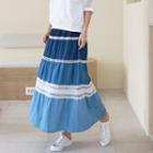 Tiered Gradient Maxi Skirt