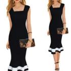 Wide Strap Sheath Dress