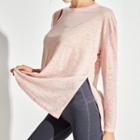 Long-sleeve Side-slit Quick Dry T-shirt