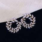 Rhinestone Branches Hoop Earring 1 Pair - Gold - One Size