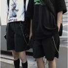 Couple Matching Straight-cut Shorts With Chain