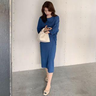 Long-sleeve Plain T-shirt / Skirt