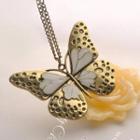Oil Dripping Butterfly Necklace Copper - One Size