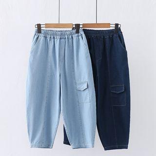 Mid Waist Cargo Baggy Jeans