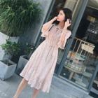 Off-shoulder Lace Dress With Sash