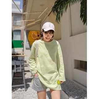 Smiley-patched Stripe T-shirt