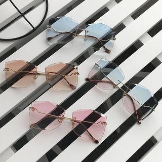 Diamond-cut Rimless Sunglasses
