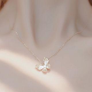 Butterfly Rhinestone Pendant Sterling Silver Necklace / Earring / Bracelet