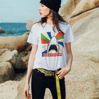 Shark-print Short-sleeved T-shirt