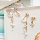 Non-matching Faux Pearl Mermaid Drop Earring / Clip-on Earring