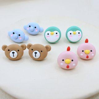 Resin Penguin Earring 1 Pair - Sky Blue Penguin - One Size