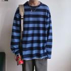 Color-block Stripe Long-sleeve Sweatshirt