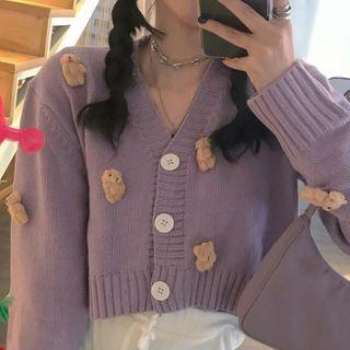Embellished Cardigan Purple - One Size