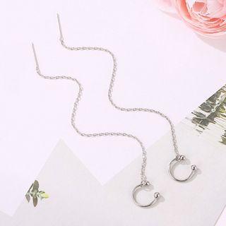 Alloy Open Hoop Dangle Earring 1 Pair - 4151 - 01 - Platinum -