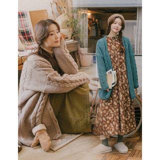 Loose-fir Cable-knit Cardigan