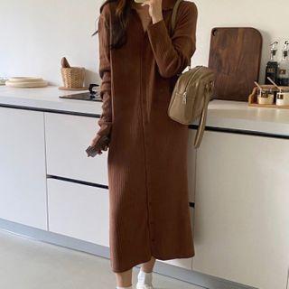 Rib Knit Long-sleeve Knit Dress