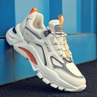 Lace-up Panel Fleece-lined Athletic Sneakers