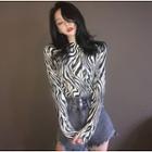 Zebra-print Crop T-shirt Zebra - One Size