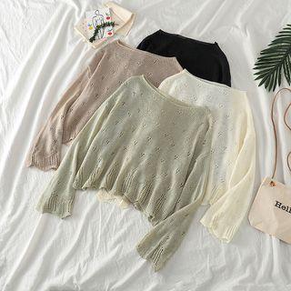 Plain Loose-fit Light Knit Top
